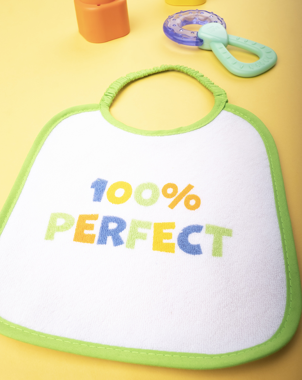 Babete menino verde "100% perfeito" - Prénatal