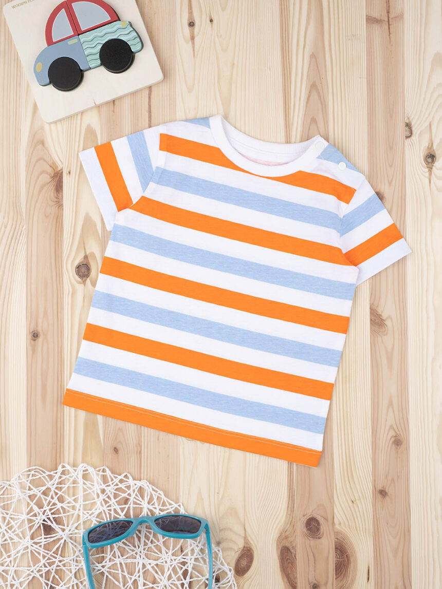 T-shirt boy orange & azzuro - Prénatal