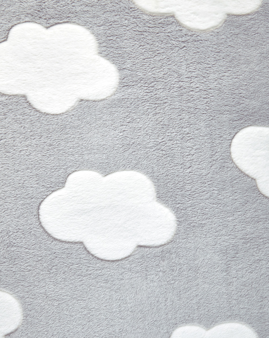Manta de cama em pele sintética cinza com nuvens - Prénatal