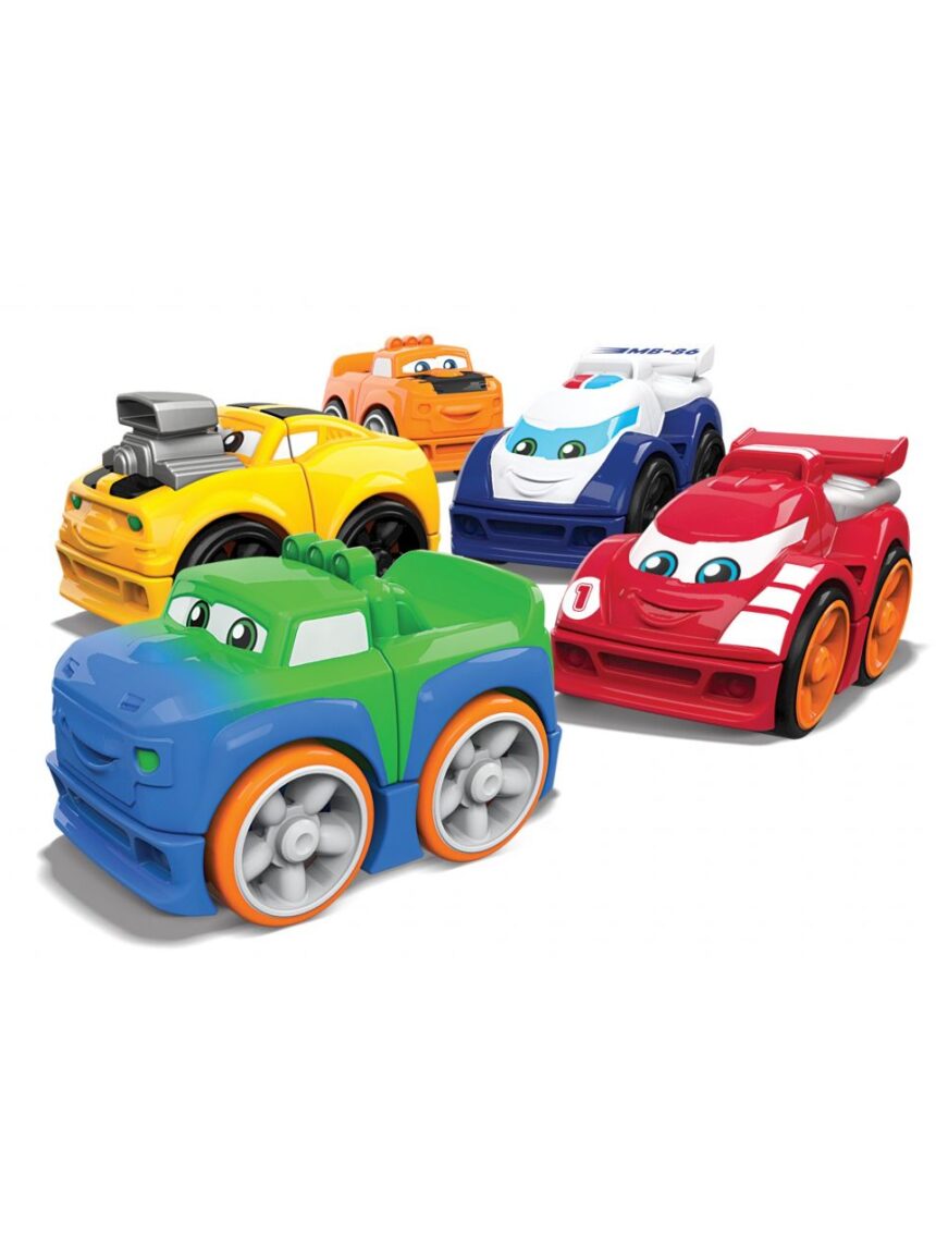Mega blocos - montagem de veículos de primeiros pilotos com 3 blocos - Mattel