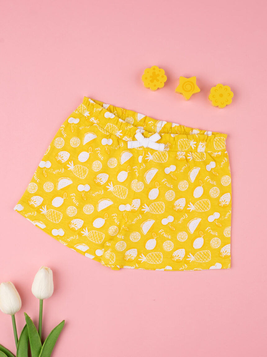 Shorts menina "fruit" amarelo - Prénatal