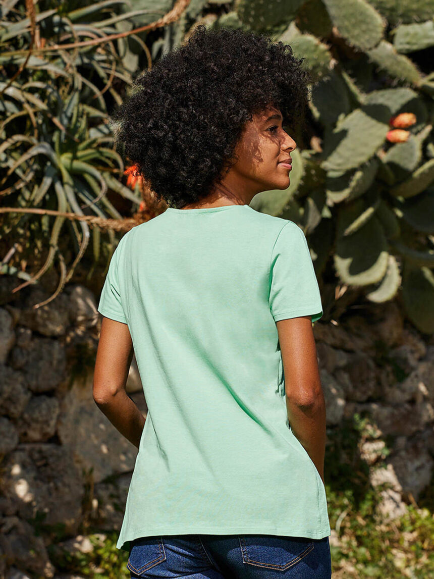 T-shirt de maternidade de algodão verde - Prénatal