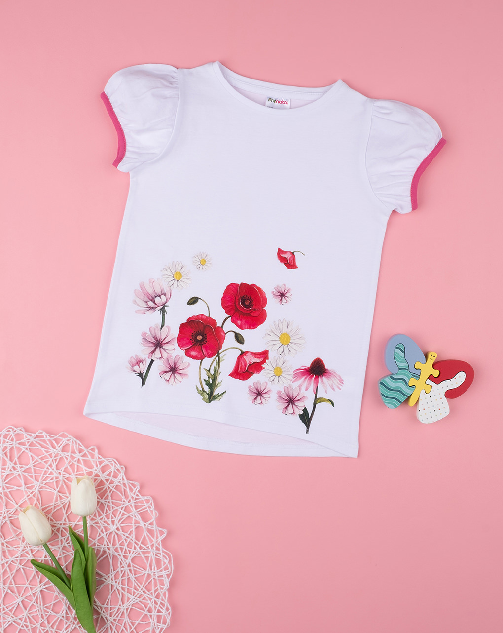 T-shirt girl "flower" (flor) - Prénatal