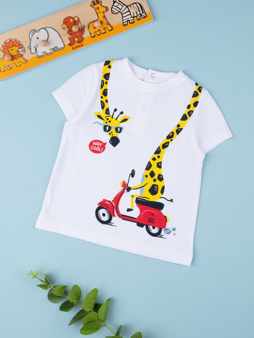 T-shirt do rapaz "giraffa em vespa" - Prénatal