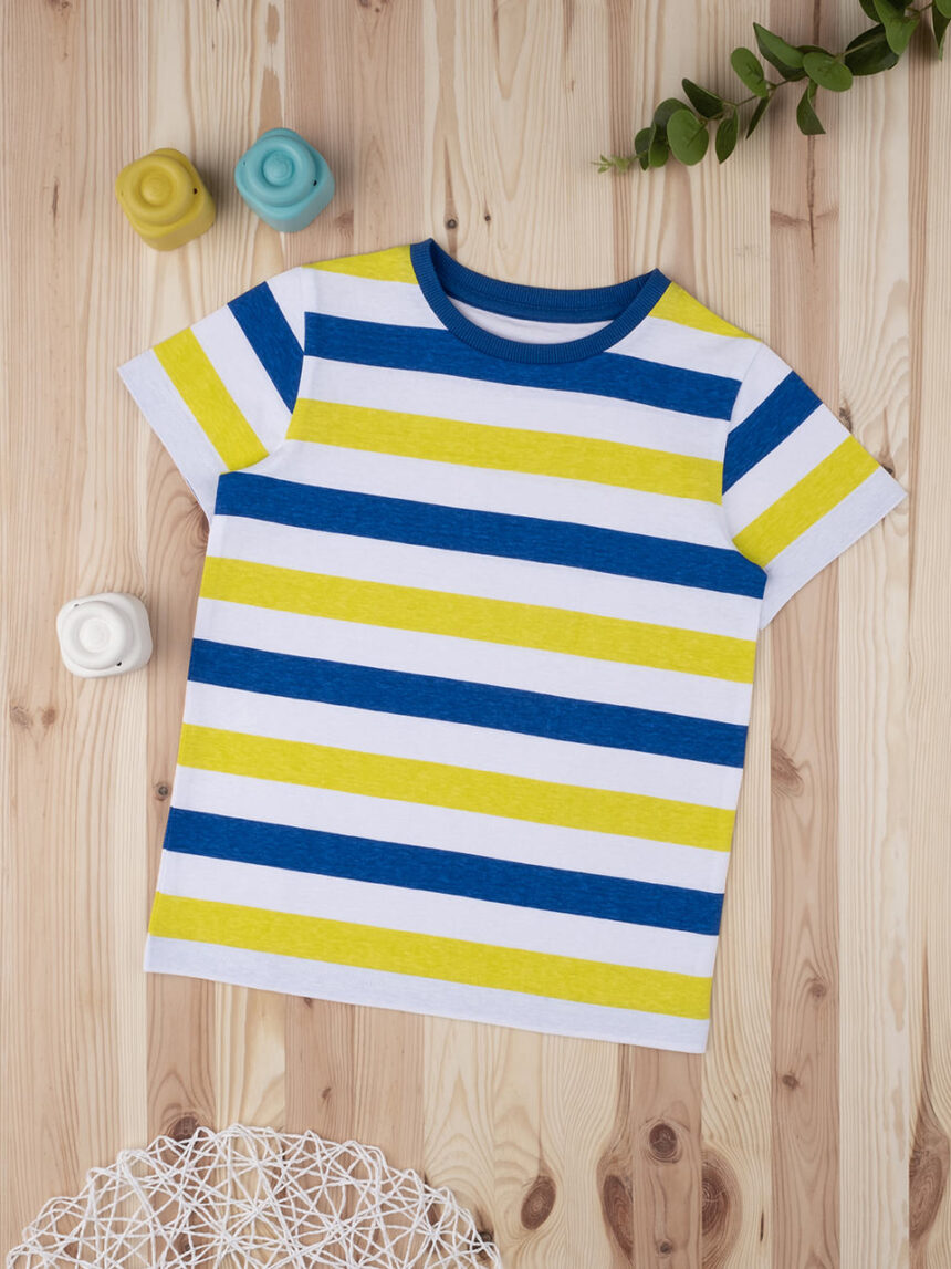 T-shirt rapaz rigata azul - Prénatal