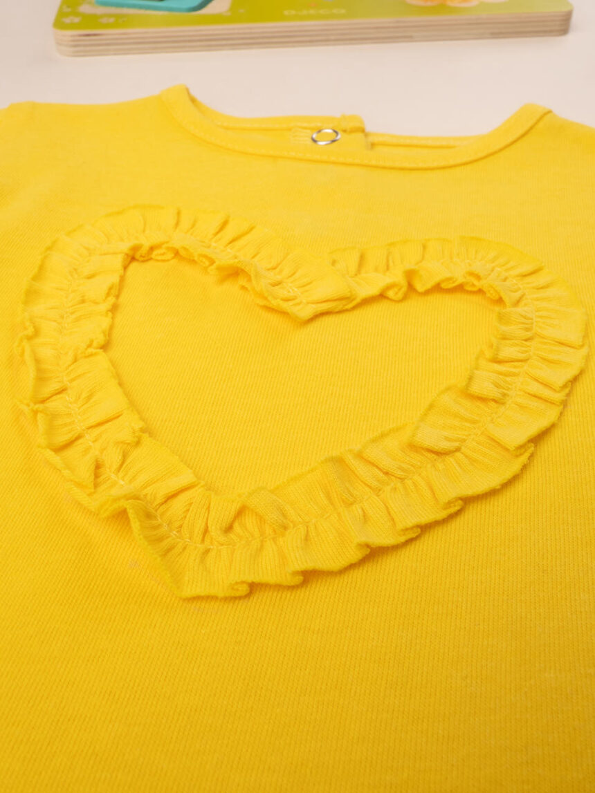 T-shirt girl "cuore" amarela - Prénatal