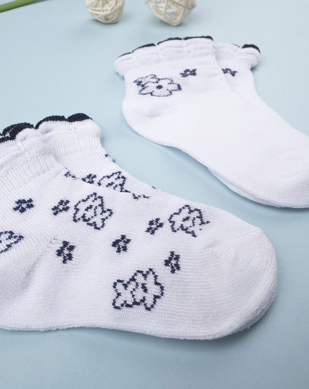 Pacote 2 "flower blue" para rapariga de calze - Prénatal