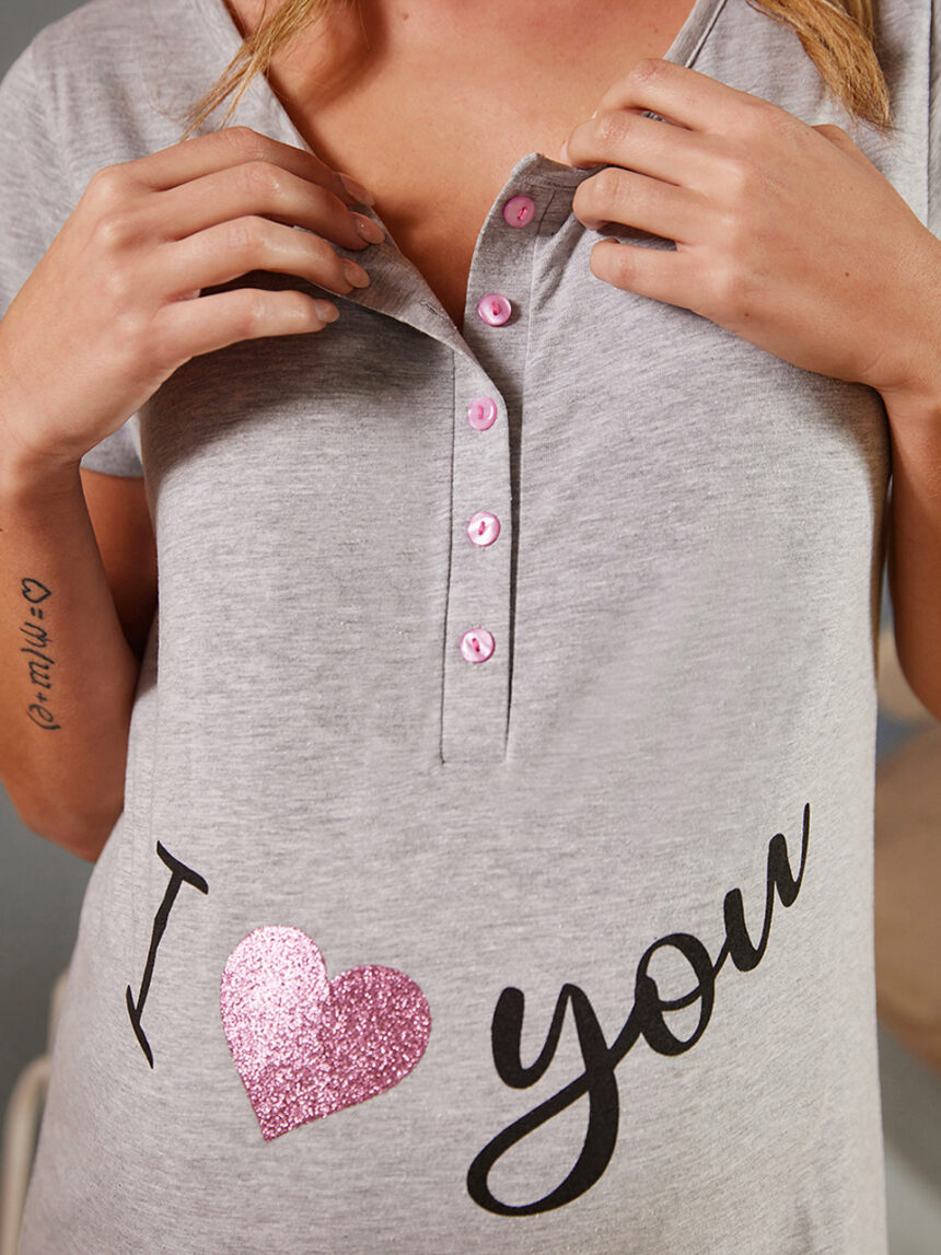 Camisa de noite de maternidade "i love you". - Prénatal