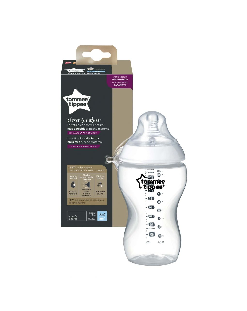 Biberon 330ml silicone fecha tommee tommee natural - Tommee Tippee
