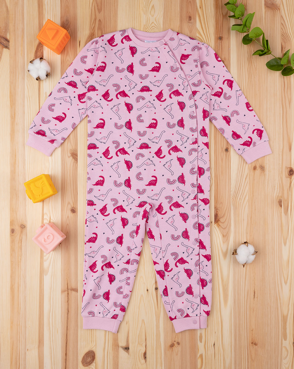 Pijama de pelúcia para raparigas "dinossauro - Prénatal