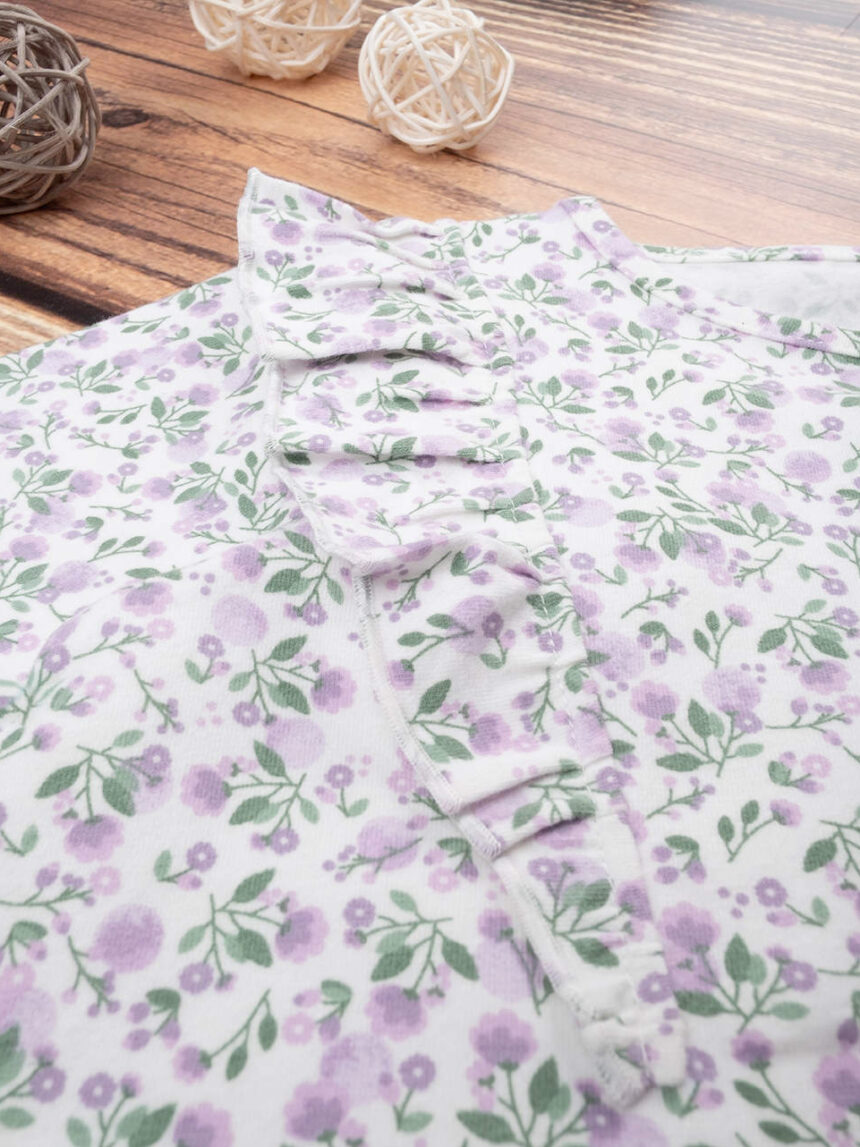 T-shirt de manga comprida para raparigas lilás e verde floresta - Prénatal
