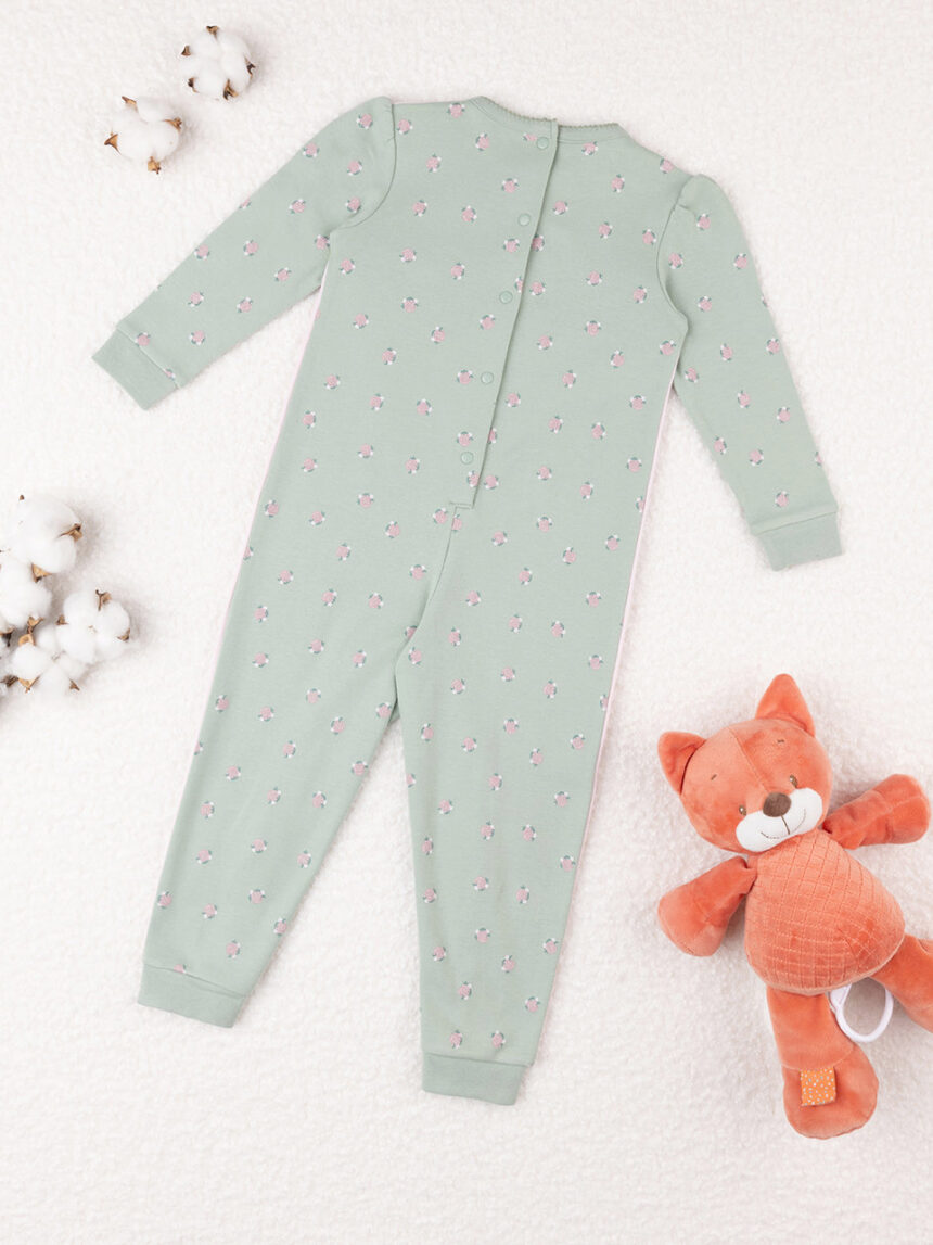 Pijamas de bebé verde e rosa - Prénatal