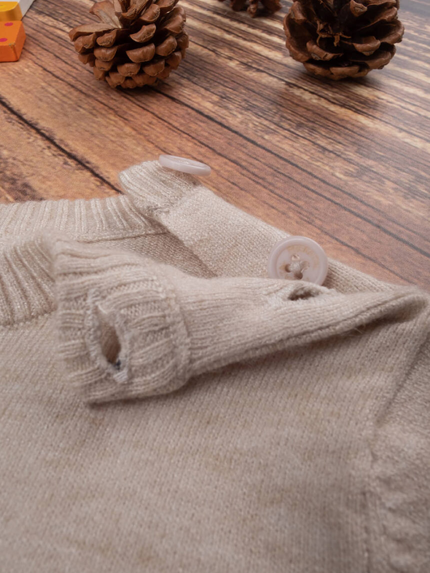 Camisola tricot bege para bebé - Prénatal