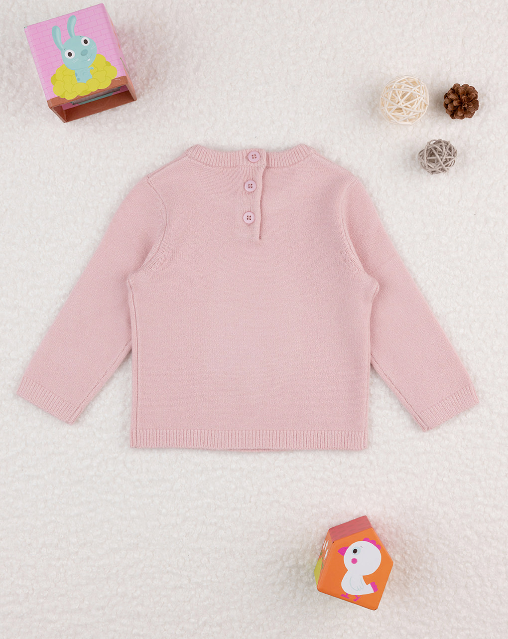 Camisola tricot rosa de menina - Prénatal