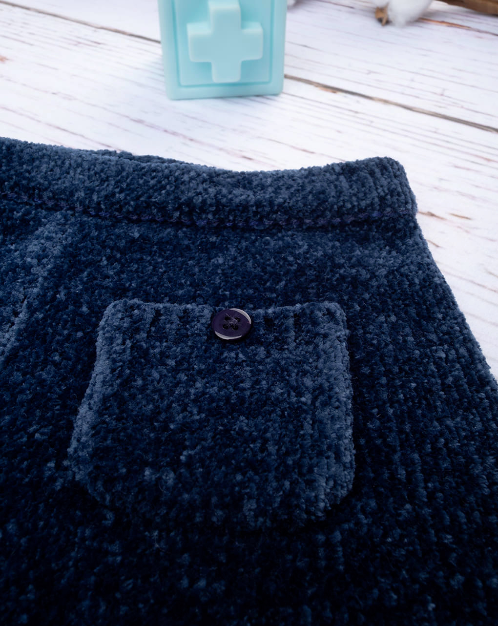 Calças de tricot azul bebé - Prénatal