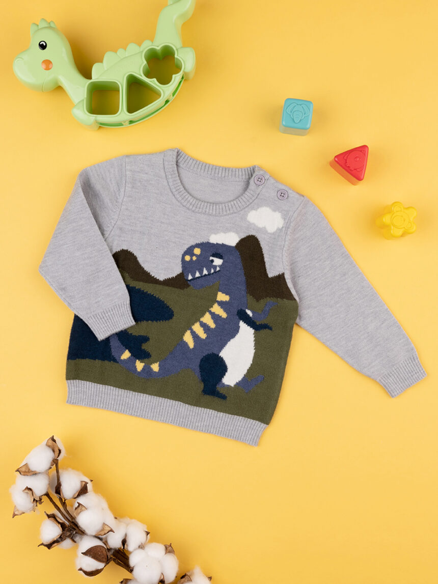 Camisola de tricot 'dinossauro' para bebés - Prénatal
