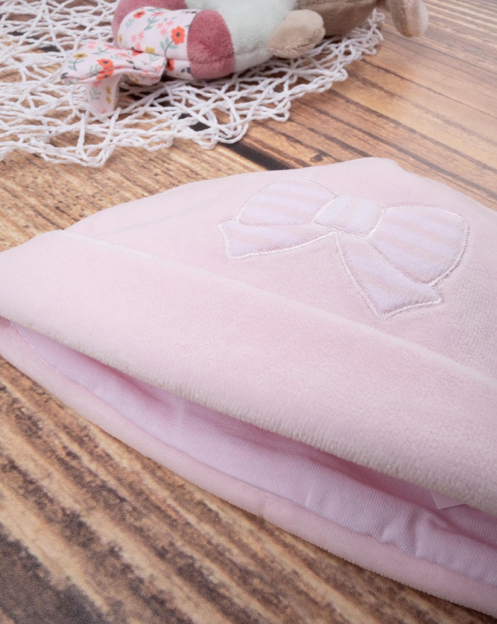 Chapéu de algodão orgânico rosa bebé - Prénatal