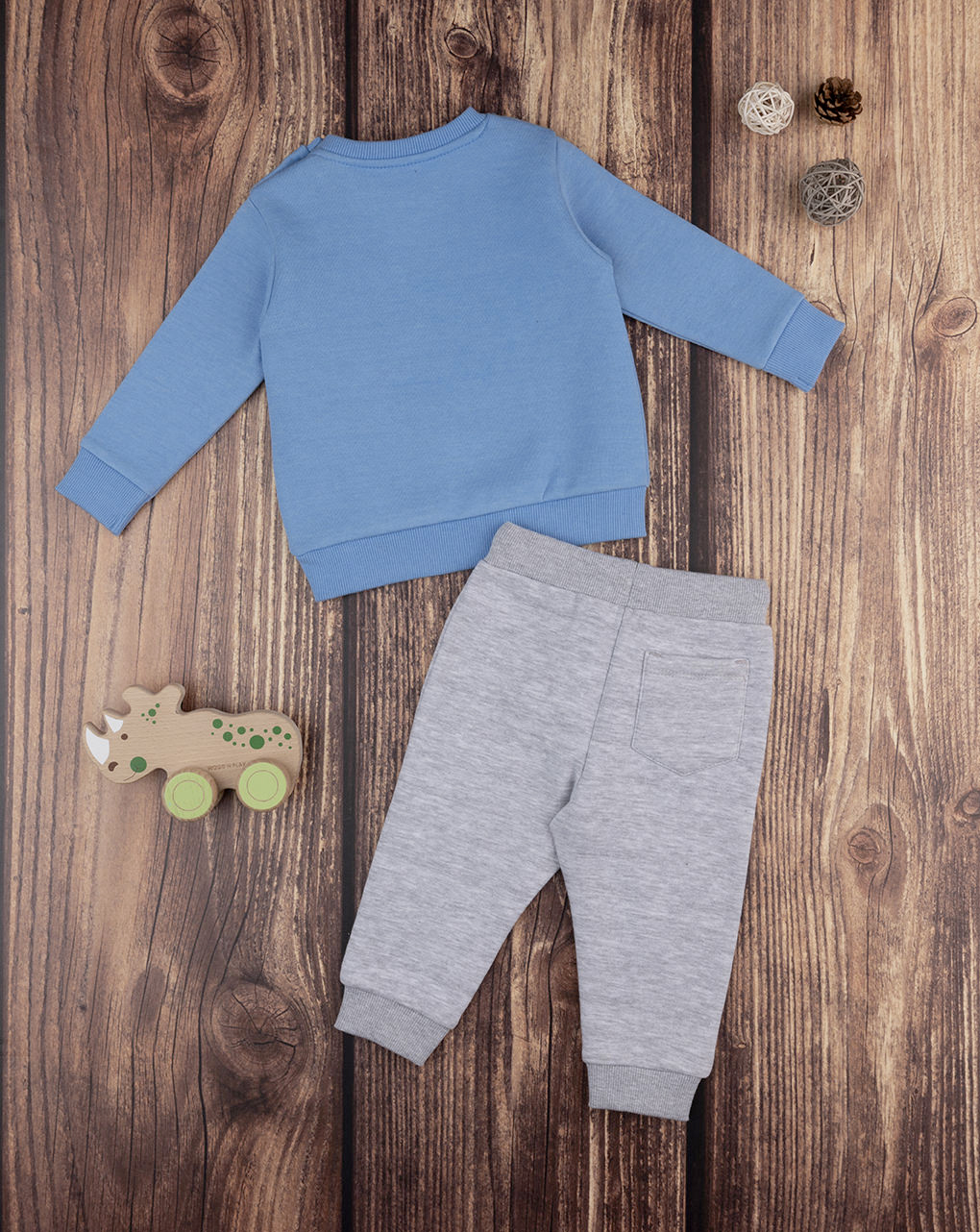 Roupa de jogging azul/cinza para bebé - Prénatal