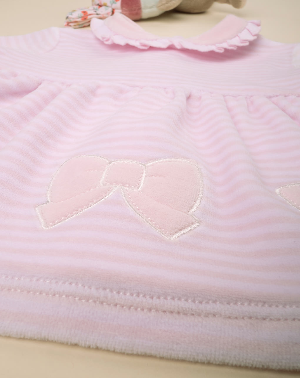 Roupa de chenille rosa para bebé - Prénatal