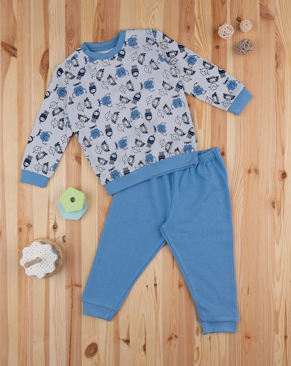 Pijama cinzento/azul de rapaz - Prénatal