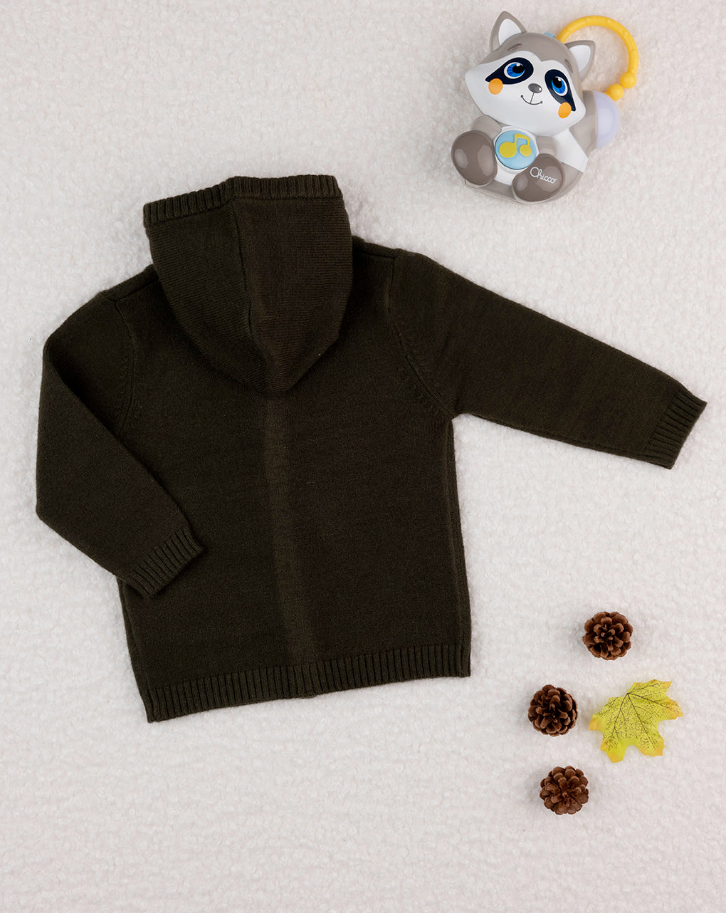 Casaco de tricot castanho para bebé - Prénatal