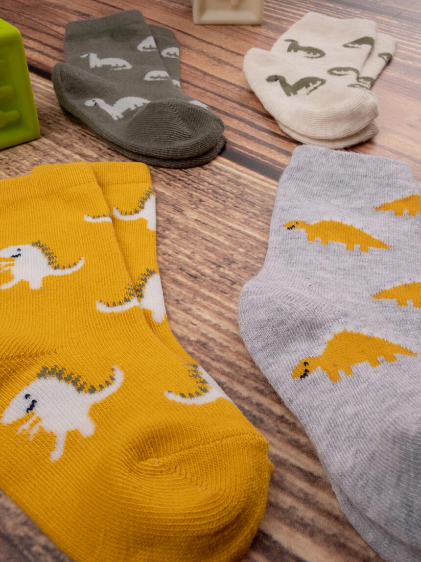 Pacote 4 "dinossauros" meias de bebé - Prénatal