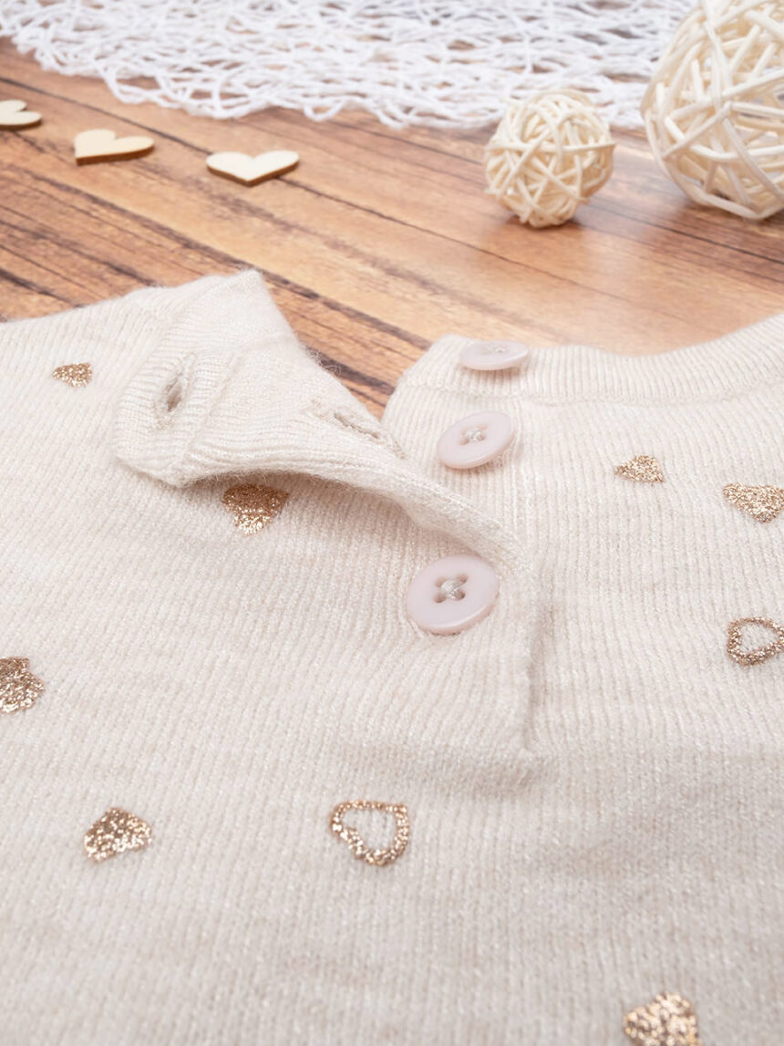 Camisola tricot bege para bebé - Prénatal