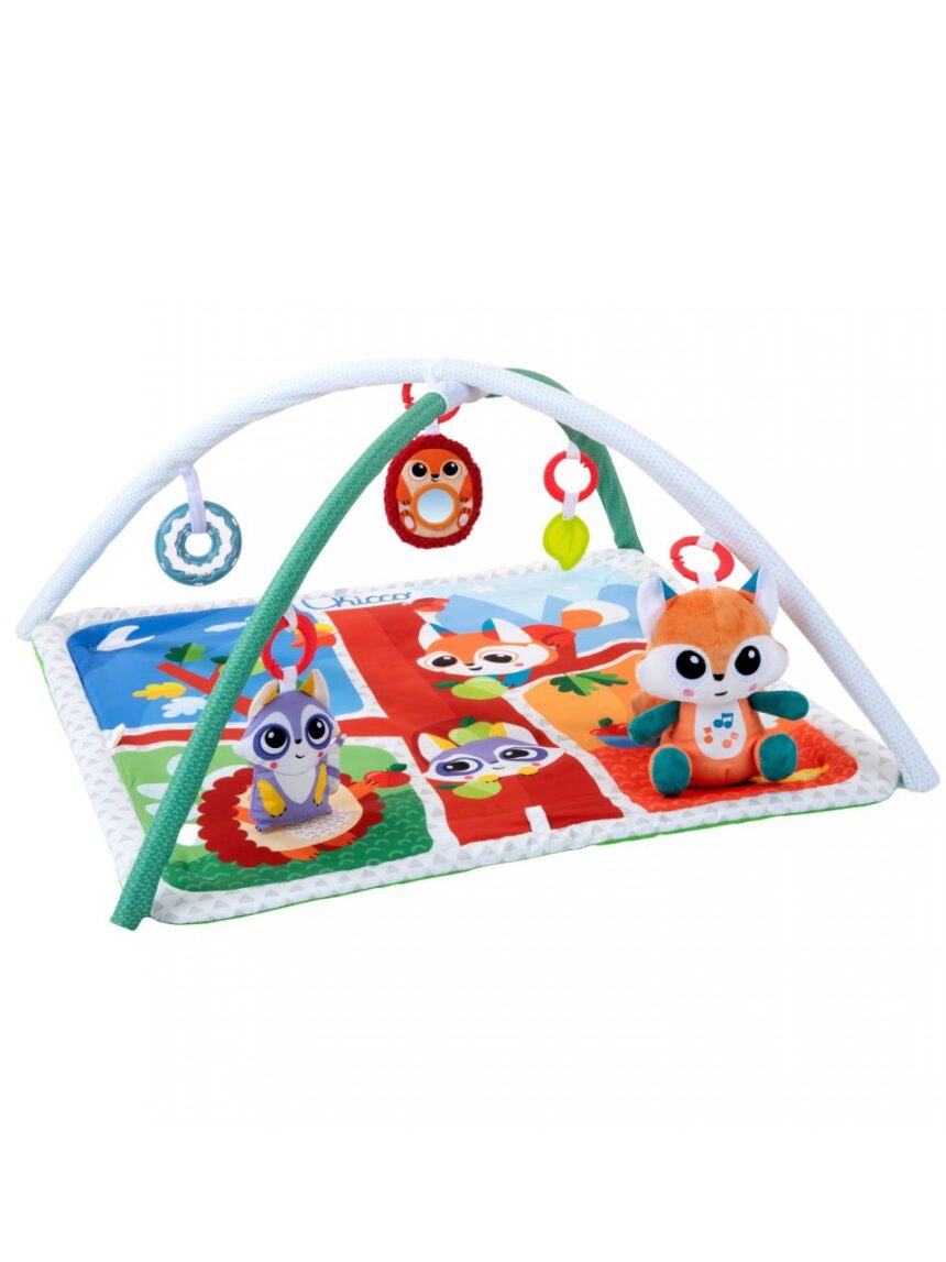 Tapete de arco mágico da floresta com brinquedo macio interactivo - chicco - Chicco