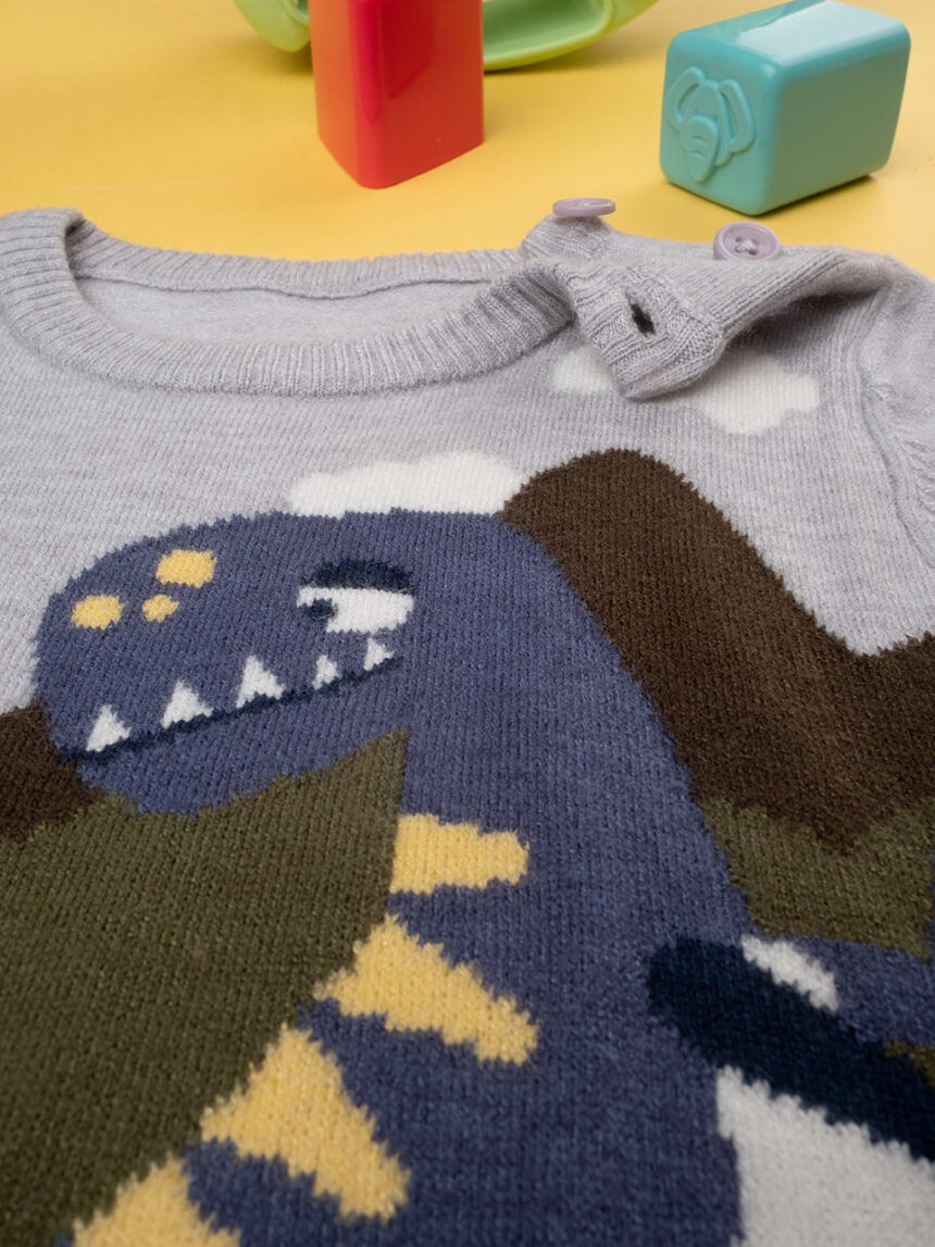 Camisola de tricot 'dinossauro' para bebés - Prénatal