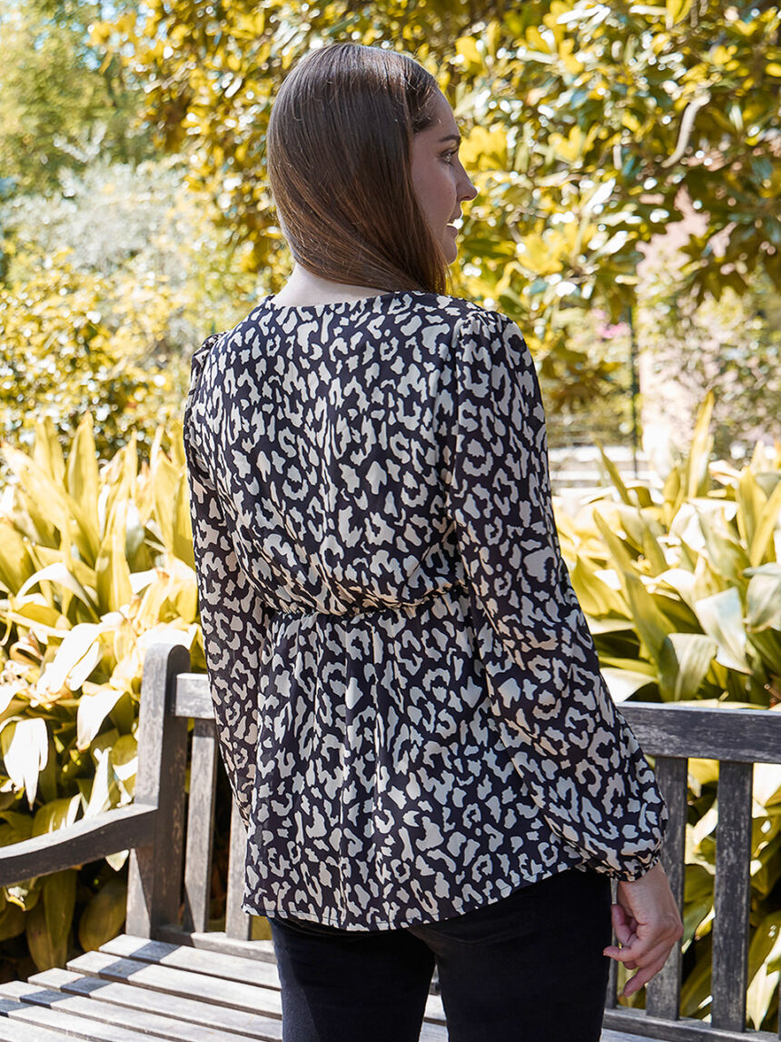 Blusa de maternidade com impressão de leopardo - Prénatal