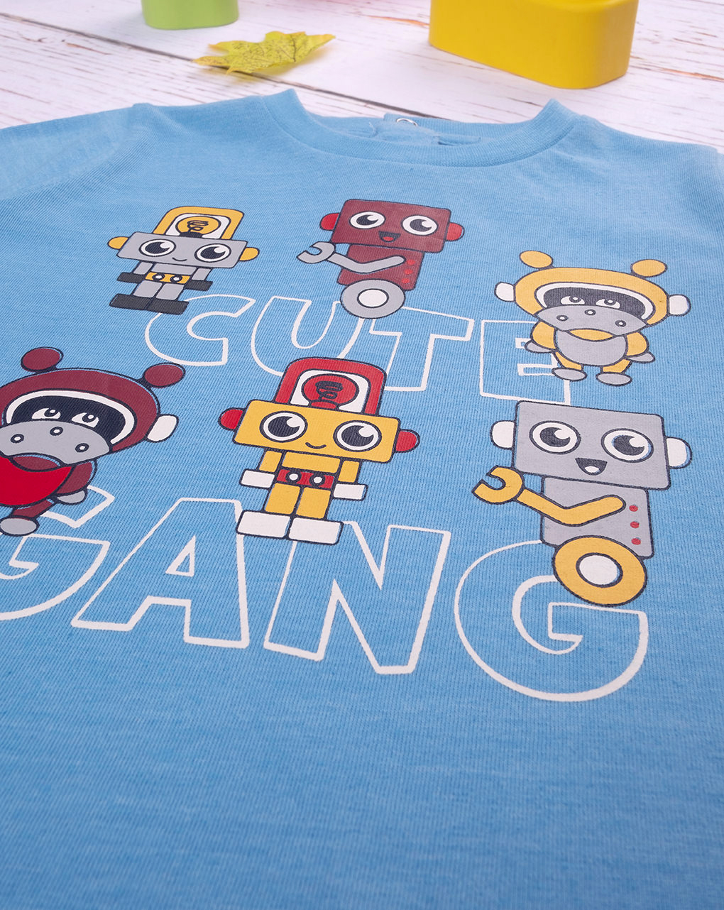 T-shirt azul 'cute gang' para bebé - Prénatal