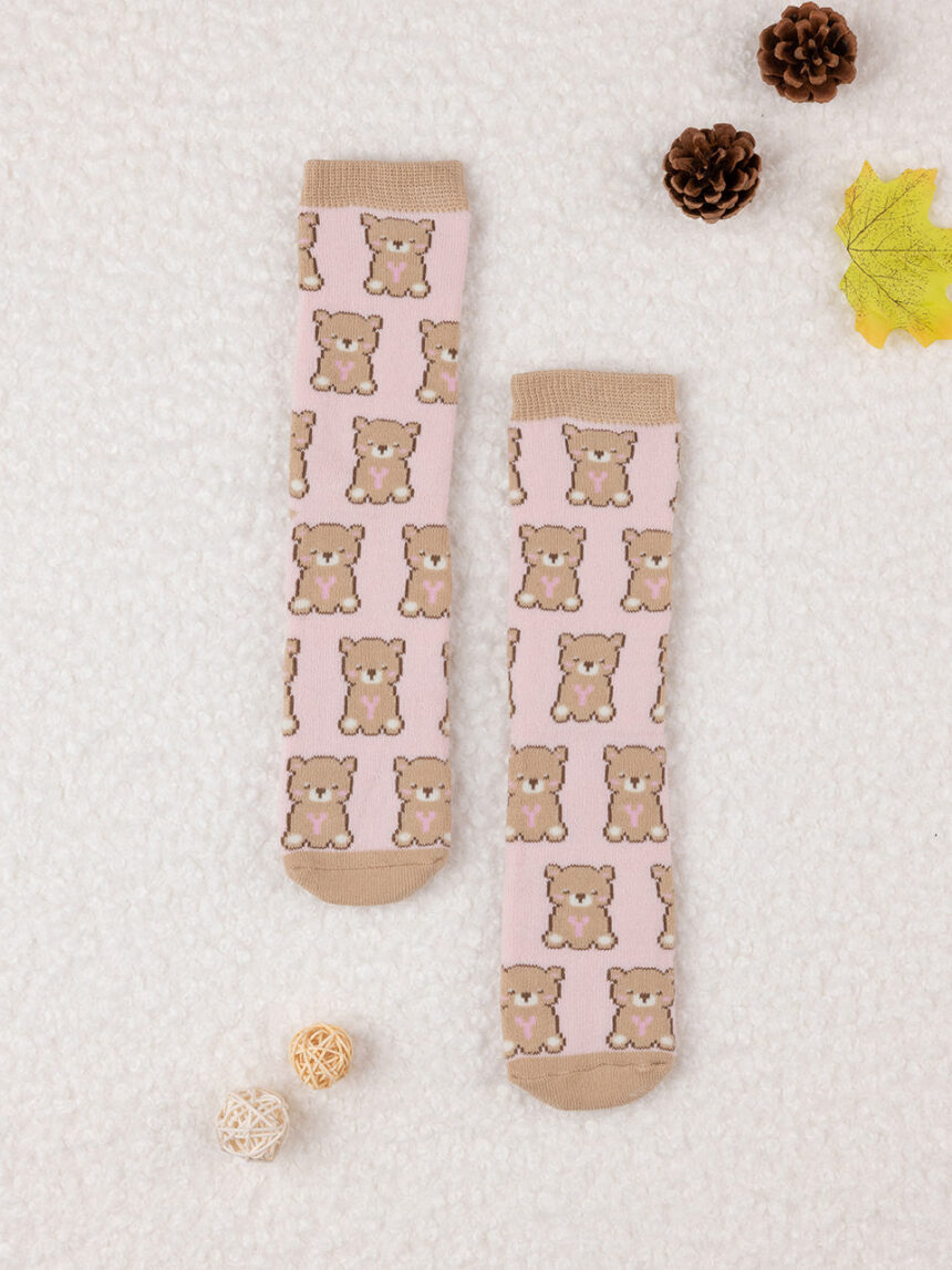 Chinelo cor-de-rosa 'teddy' para bebé - Prénatal