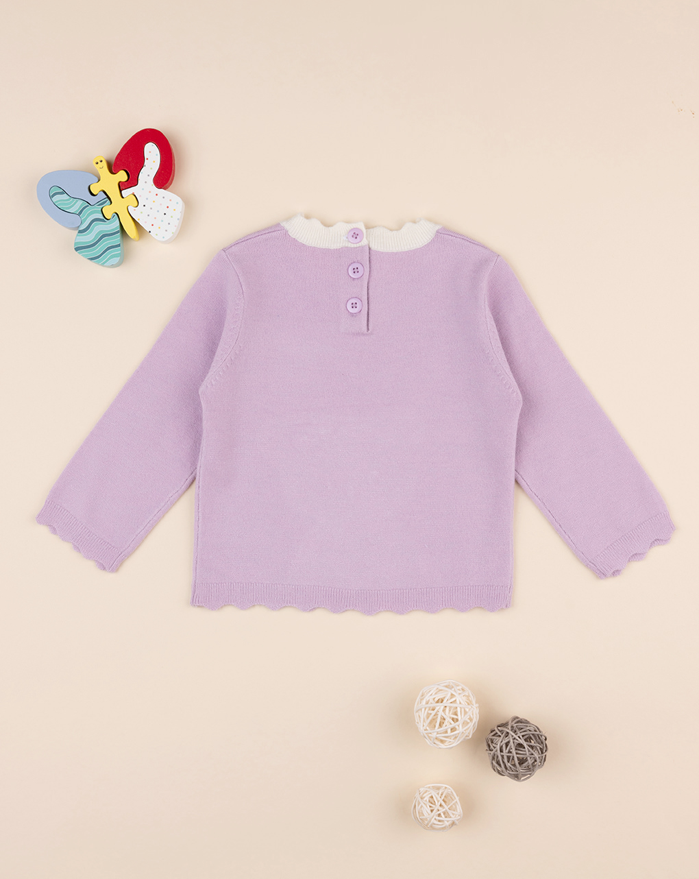 Camisola de tricot lilás para raparigas - Prénatal