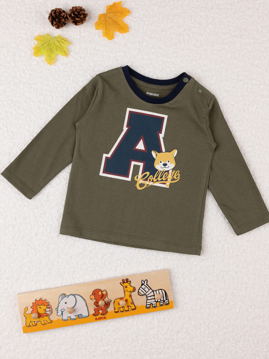 T-shirt asual de manga comprida para crianças "a + college" - Prénatal
