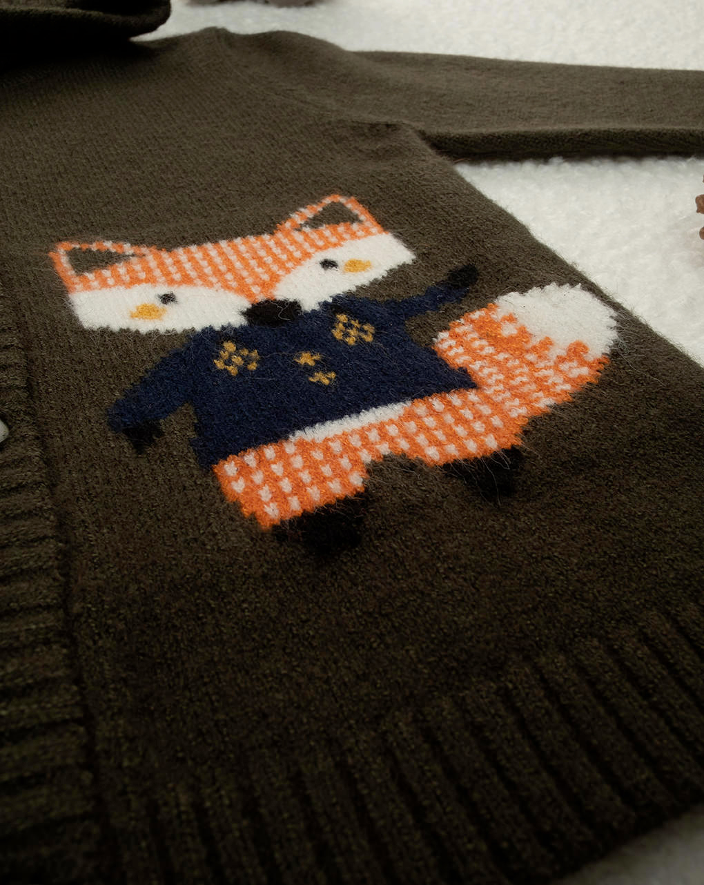 Casaco de tricot castanho para bebé - Prénatal