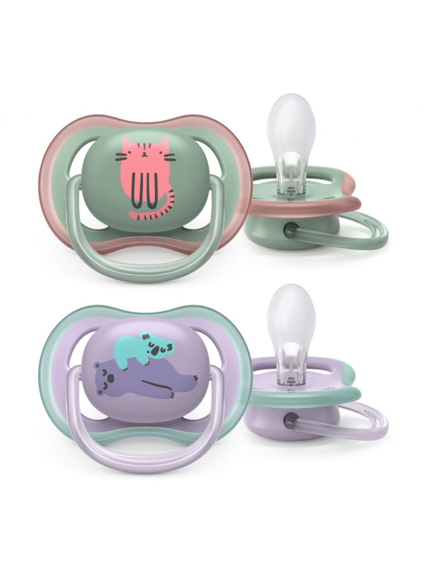 2 pacifiers ultra air 6-18m - gato/incasso fêmea - philips avent - Avent