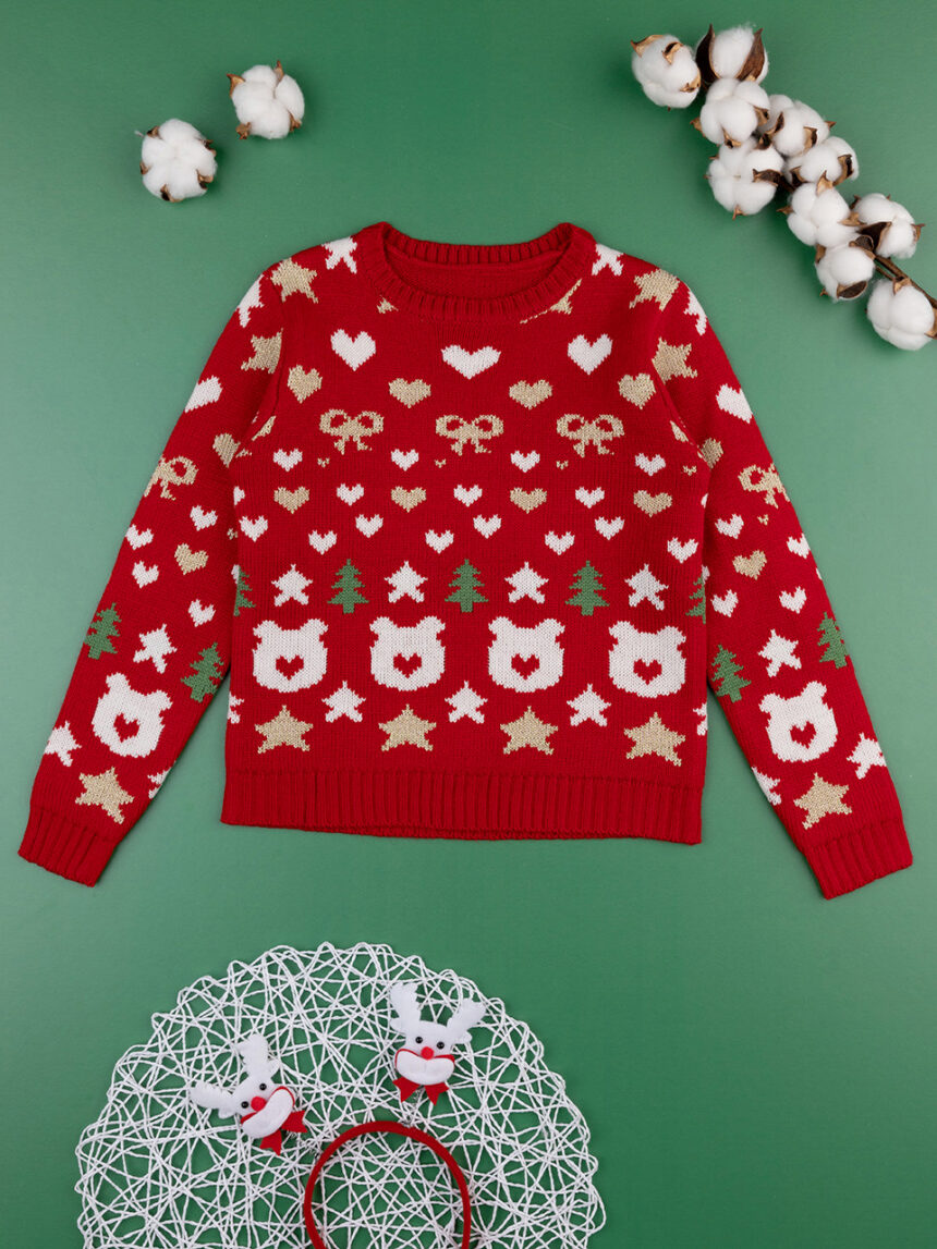 Camisola de tricot de natal para raparigas - Prénatal