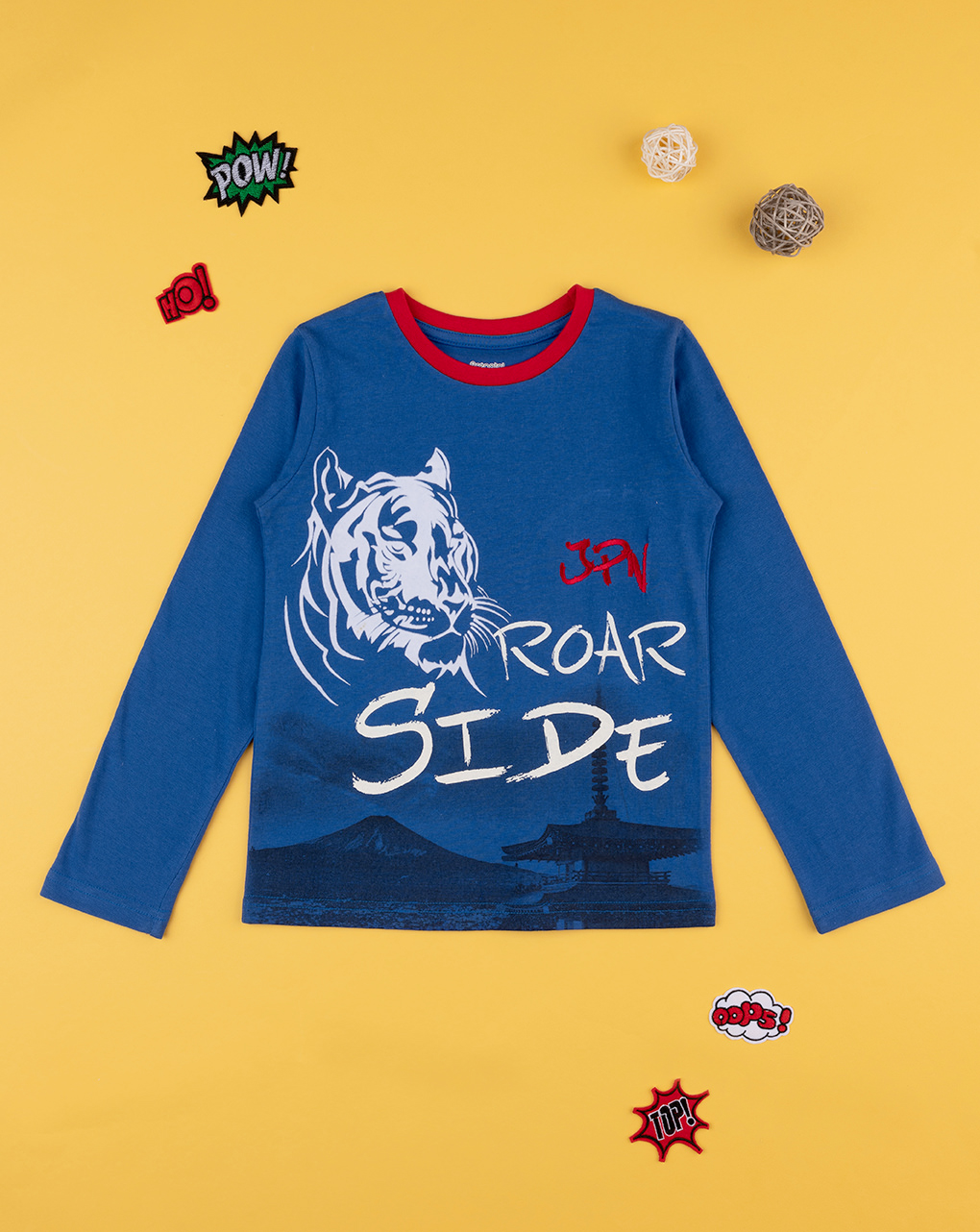 T-shirt menino azul "tigre" - Prénatal