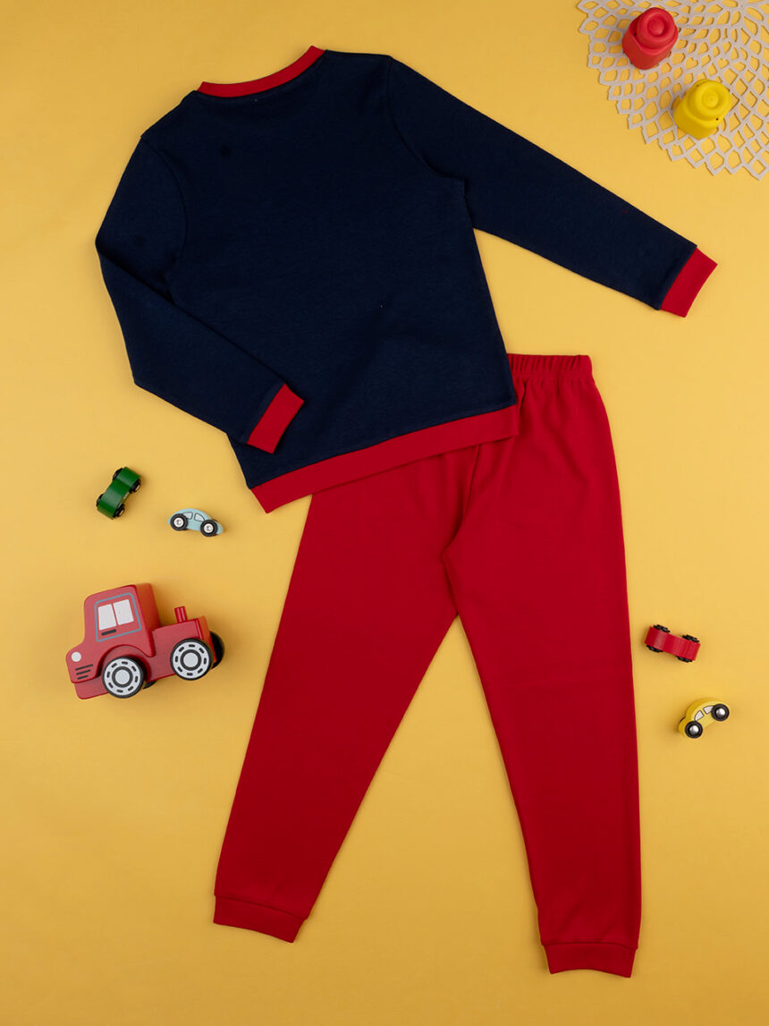 Pijama azul/vermelho para bebé - Prénatal