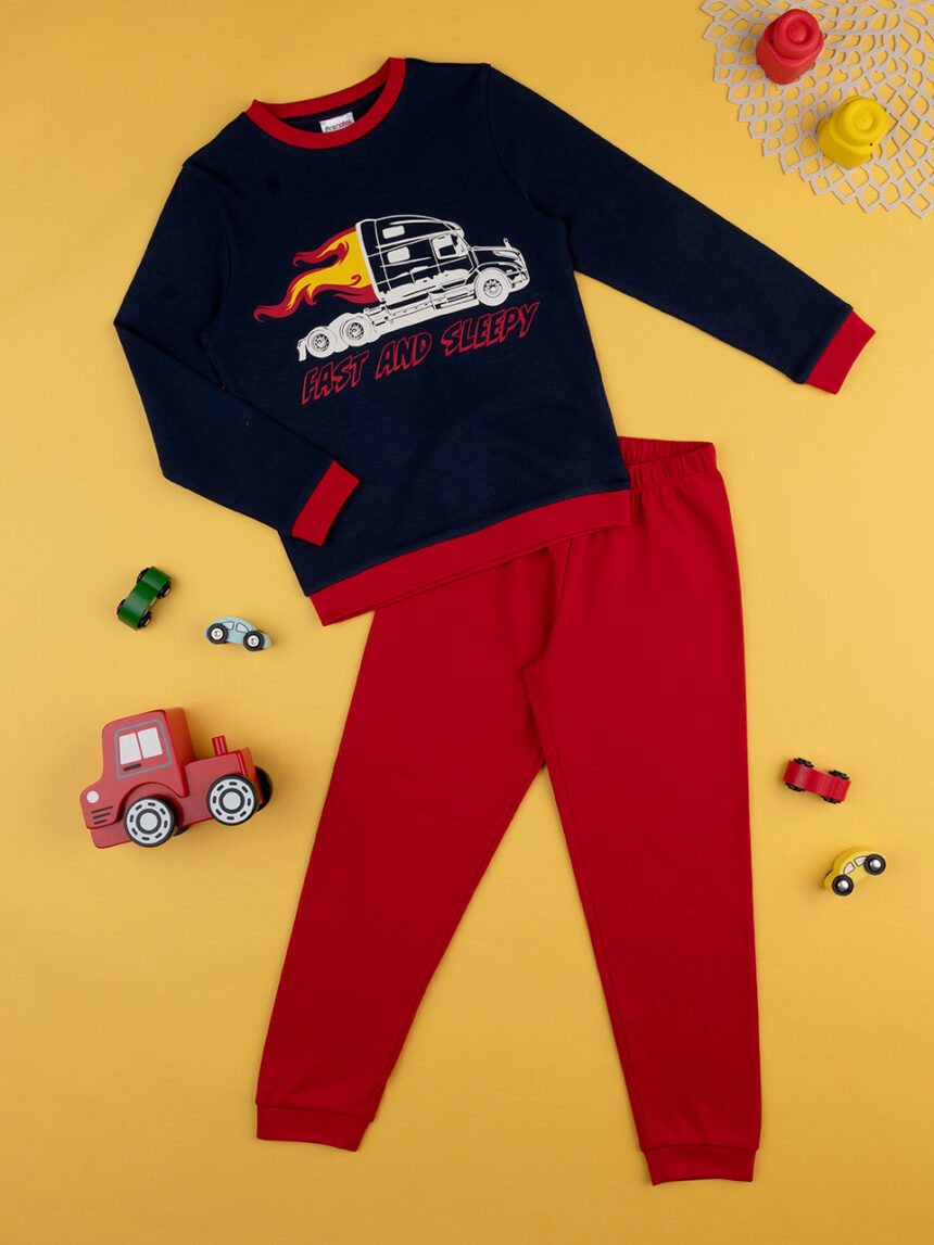 Pijama azul/vermelho para bebé - Prénatal