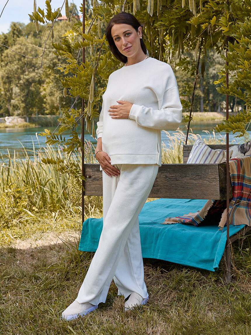Bianco pré-mamã pantalone loungewear - Prénatal