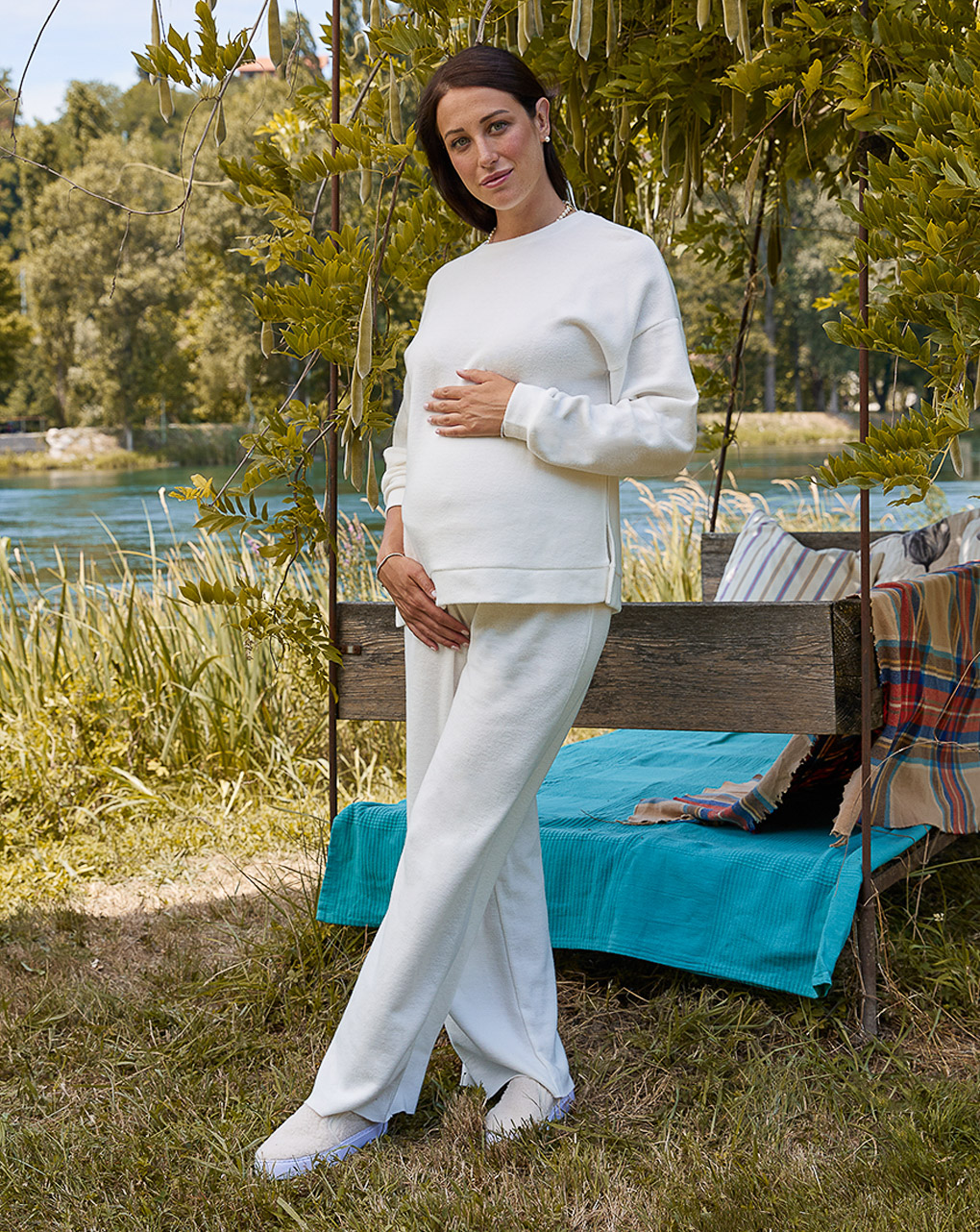 Bianco pré-mamã pantalone loungewear - Prénatal