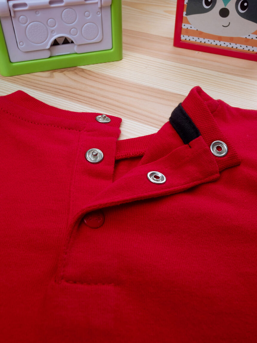T-shirt de bebé preta/vermelha - Prénatal