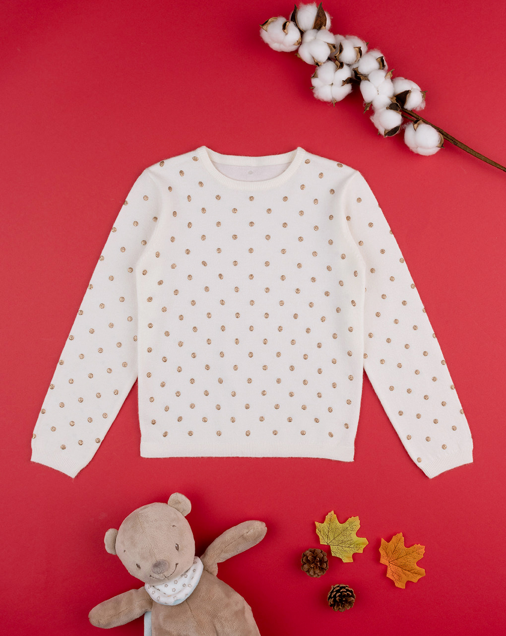Camisola de rapariga polka ponto tricot - Prénatal