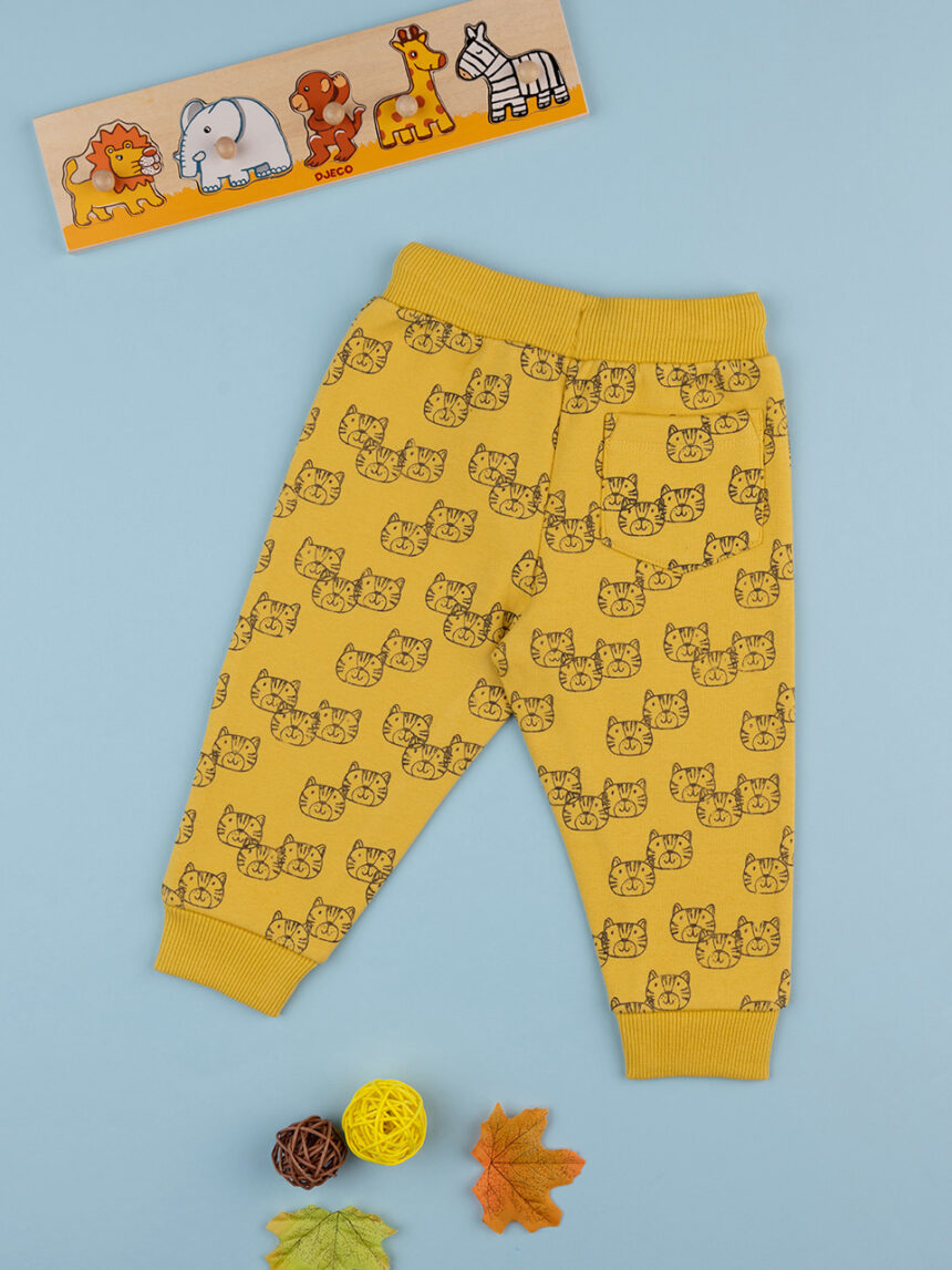 Calças de velo para crianças amarelas - Prénatal