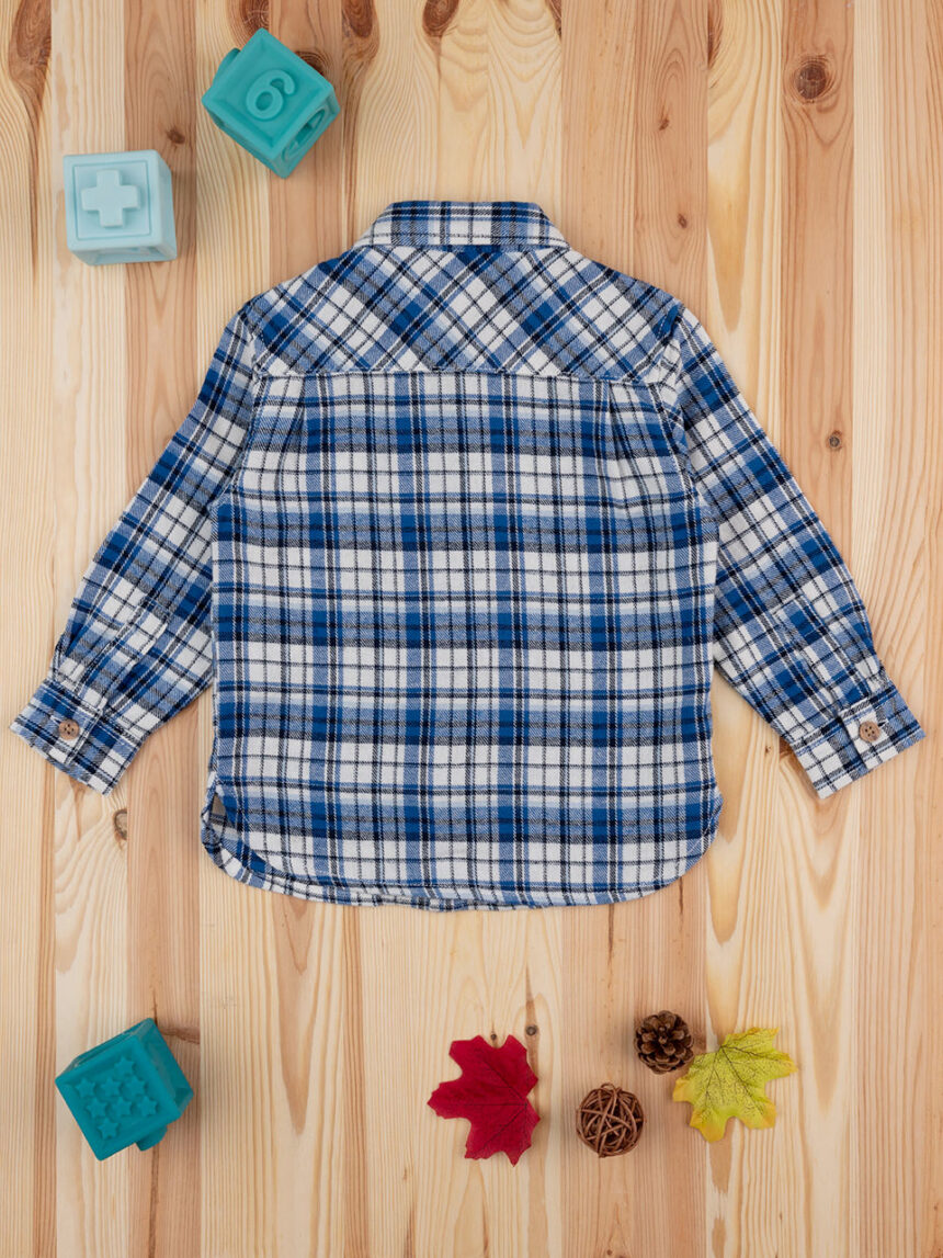 Camisa azul xadrez para bebé - Prénatal