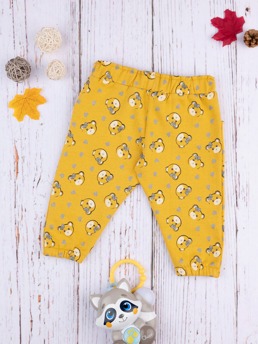 Calças de menina 'bear' amarelas - Prénatal