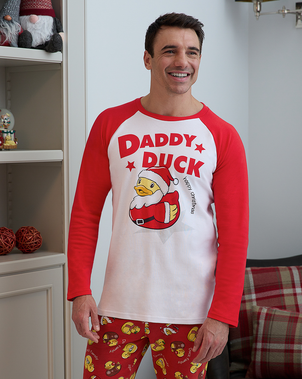 Pijama de natal com estampa de pato daddy duck - Prénatal