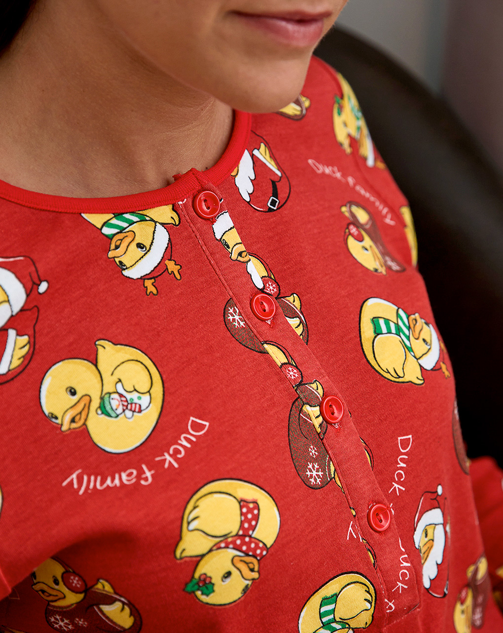 Camisa de noite de maternidade de natal família duck - Prénatal