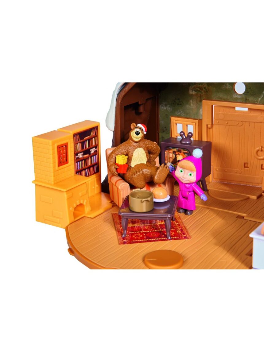 Masha & bear - masha casa de ursos de neve com personagens - Masha&Orso